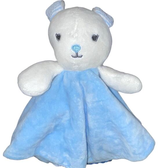 Modern Baby Lovey Bunny Rabbit Security Snuggle Blanket Rattle Shower Gift 12" - Picture 12 of 13